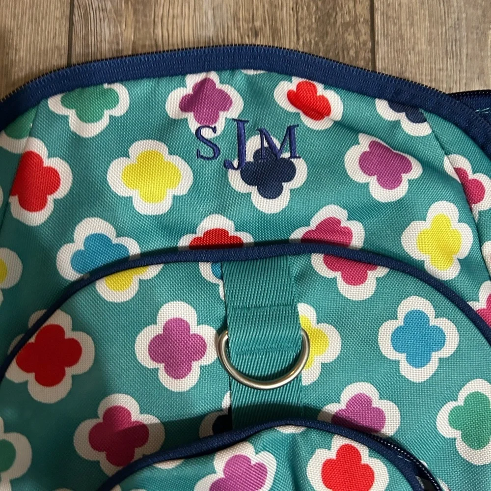 PB Teen Gear-Up model  Pottery Barn Teen Turquoise Backpack Multicolor Clover